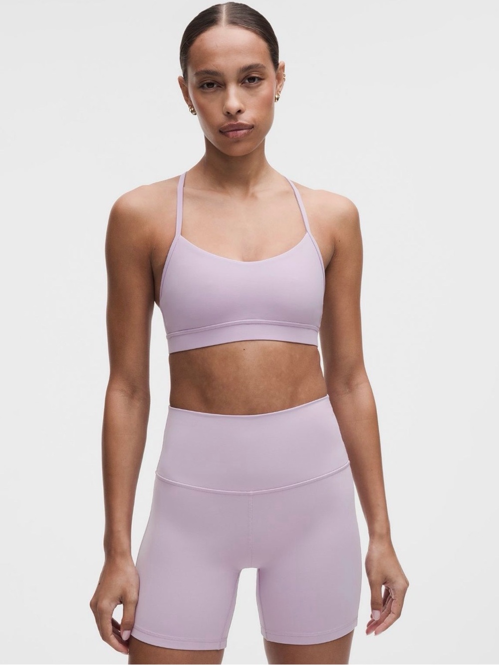NWT size 8 Lululemon Lilac Play (lavender)  Red Flow Y Bra